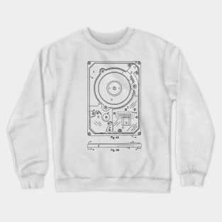 Hard Disk Drive Vintage Patent Hand Drawing Crewneck Sweatshirt